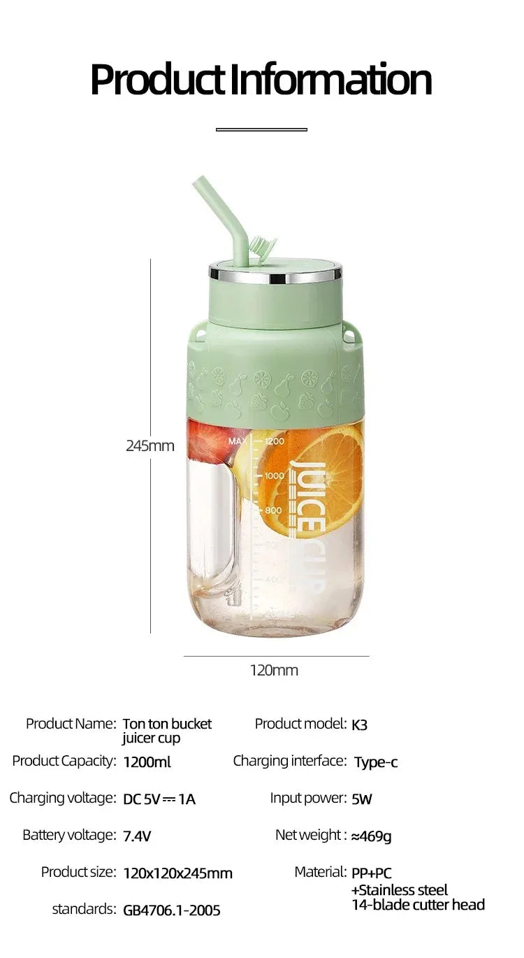 Portable Juicer Blender High-Speed Mini Fruit Juice Cup with Stylish Design Powerful Motor for Home Outdoor Compact Convenient