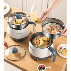 Single/Double Layer Multifunction Electric Cooking Machine 1.7L Electric Rice Cooker Household 1-2 People Hot Pot Non-stick Pan