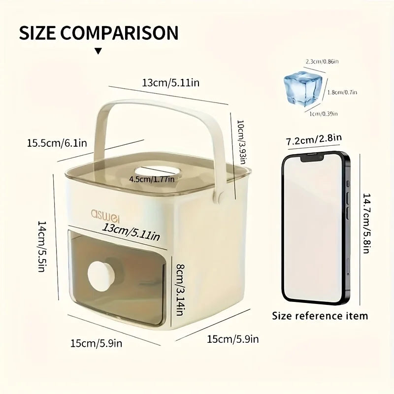 Super sized 48 ice cube maker, easy to slide - a must-have kitchen tool for double layered home bars, with a double-layer design