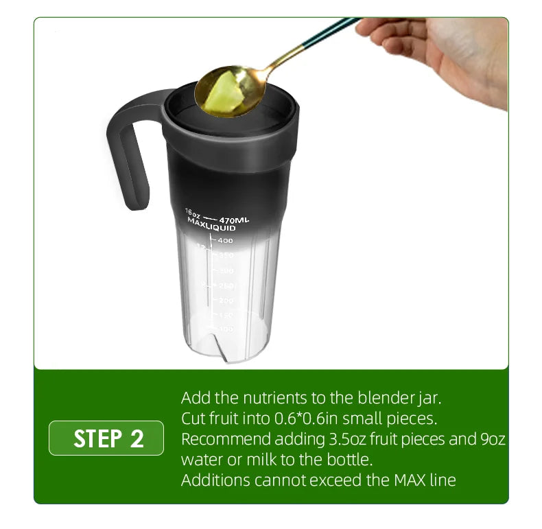 Electric Portable Blender USB Rechargeable Portable Juicer Blades for Shakes Smoothies 470ML Multifunctional Fresh juice Machine