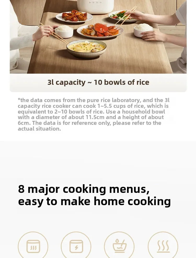 Xiaomi Mijia Rice Cooker N1 3L Energy Saving Edition Home Use 2-3 People 28Minutes Super Fast Cooking Multi-function Rice Cooker