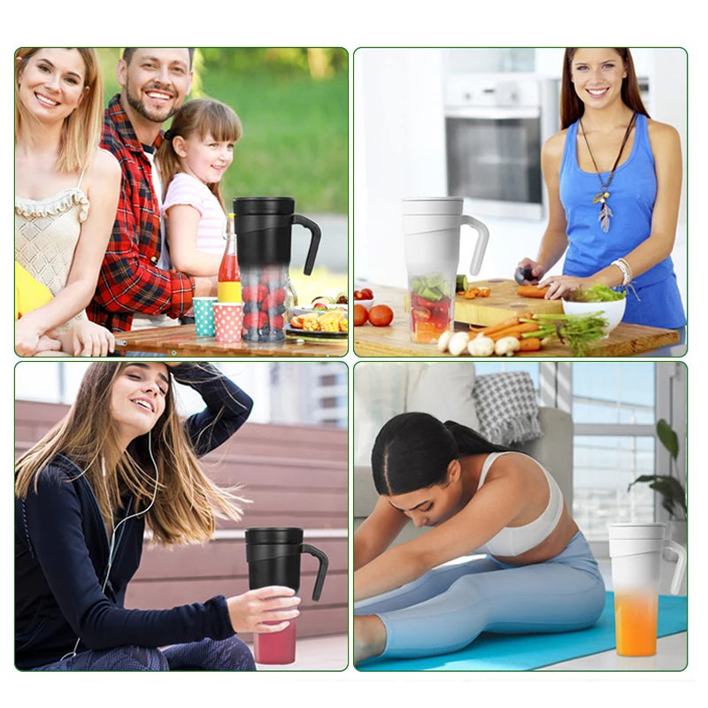 Electric Portable Blender USB Rechargeable Portable Juicer Blades for Shakes Smoothies 470ML Multifunctional Fresh juice Machine