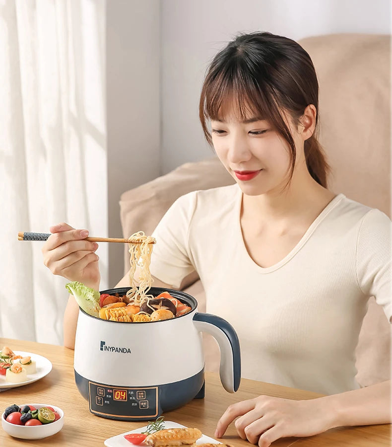 Single/Double Layer Multifunction Electric Cooking Machine 1.7L Electric Rice Cooker Household 1-2 People Hot Pot Non-stick Pan