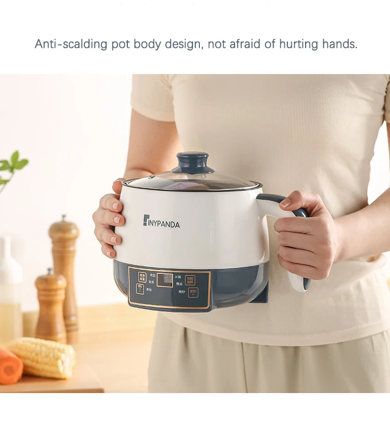 Single/Double Layer Multifunction Electric Cooking Machine 1.7L Electric Rice Cooker Household 1-2 People Hot Pot Non-stick Pan