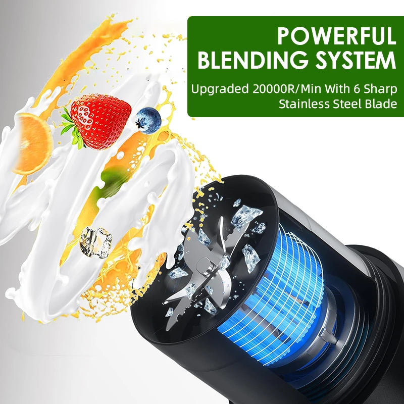 Electric Portable Blender USB Rechargeable Portable Juicer Blades for Shakes Smoothies 470ML Multifunctional Fresh juice Machine